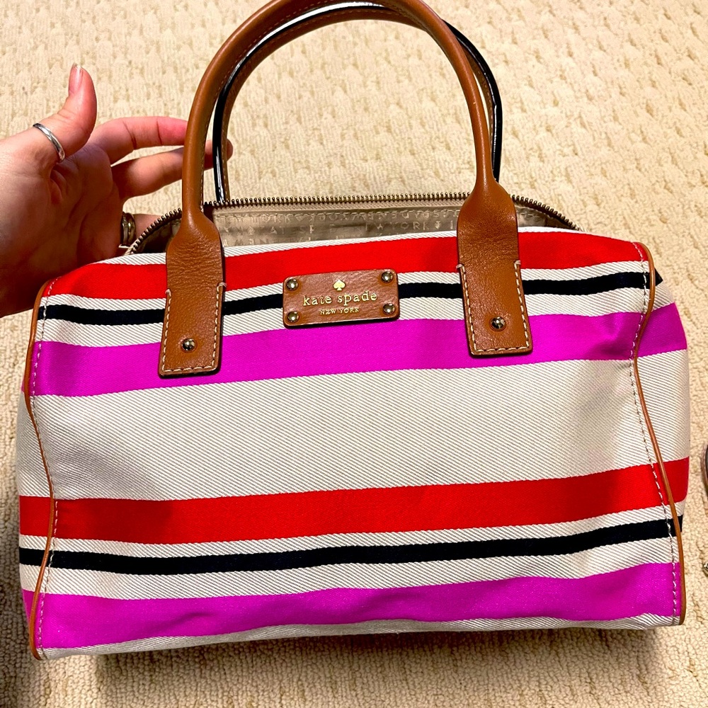 Kate spade striped bowling bag